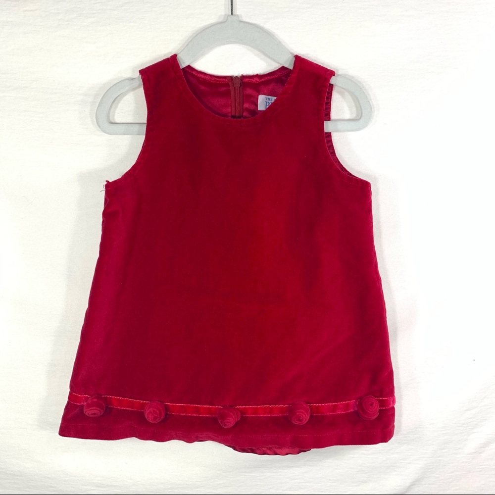 Children's Place Velvet Red Rose Dress Girl 12 mos